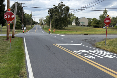 New STOP signs on Morris Rd
