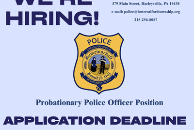 The Lower Salford Police Department is Hiring